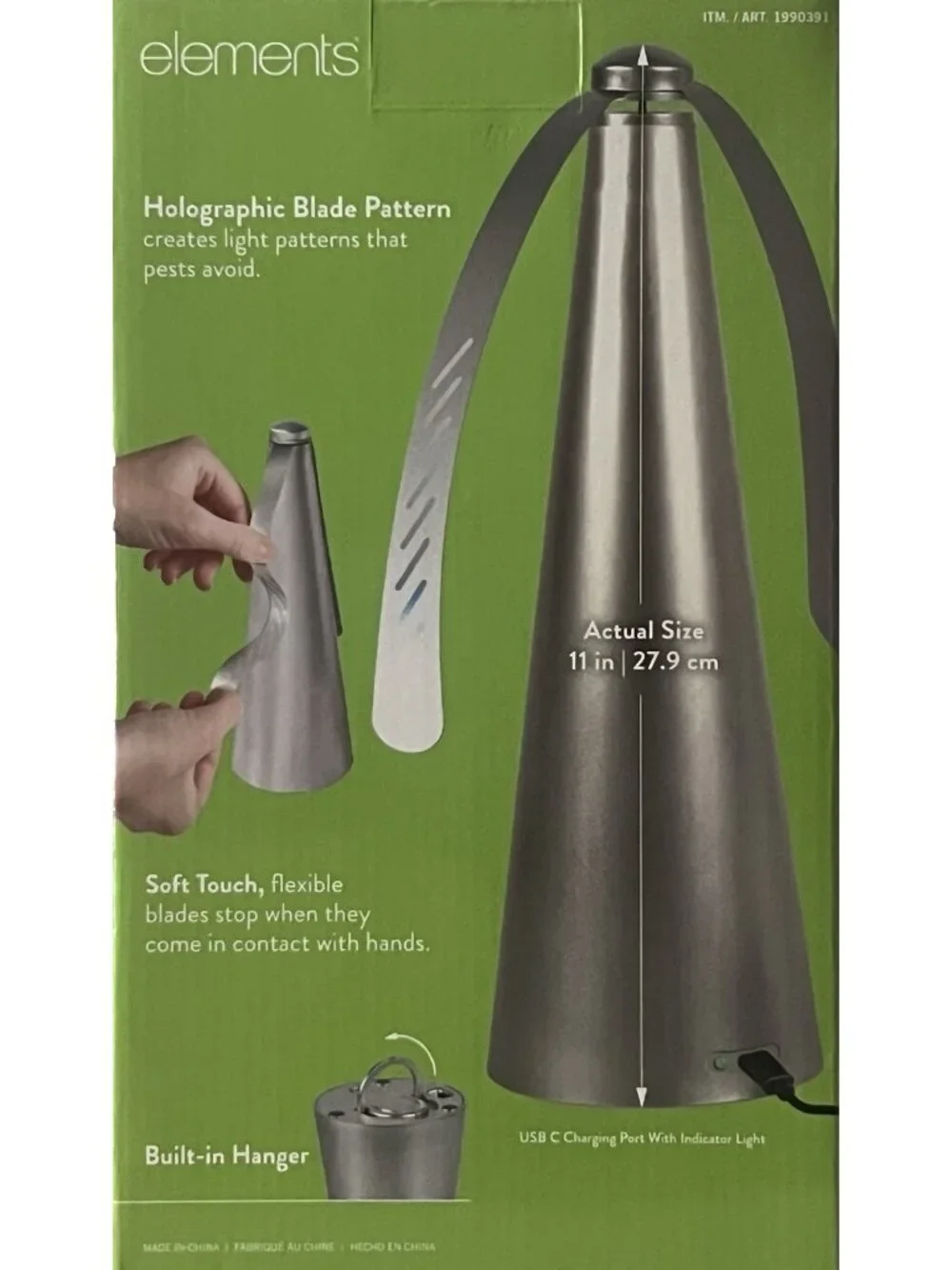 Elements Set of 2 Rechargeable Bug Repelling Fans Outdoor Picnic Summer